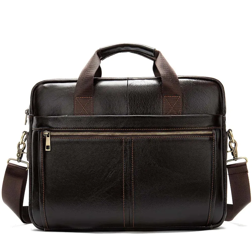 Genuine Leather Men's Briefcase for 14" Laptop