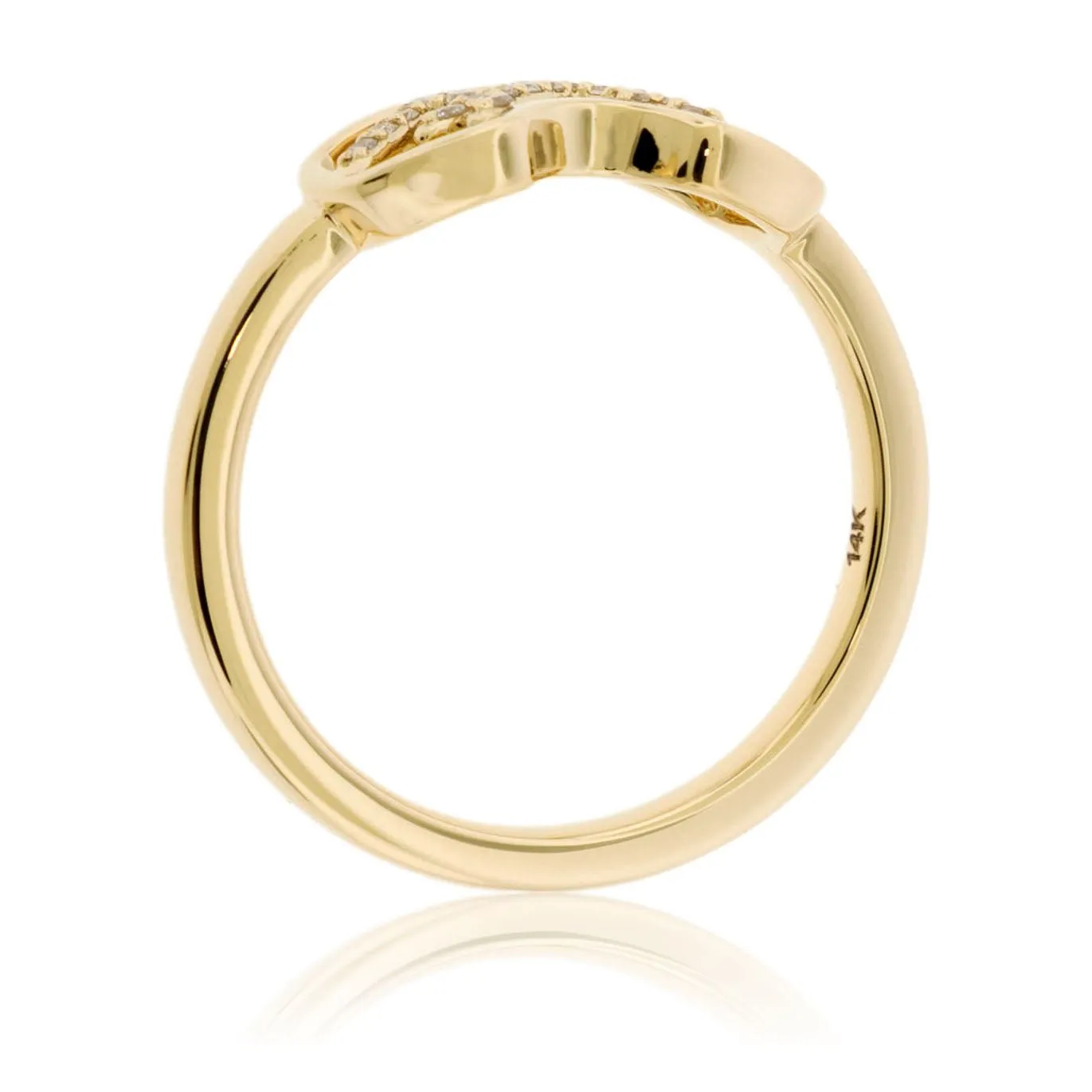 Gold Goggles Ring with Diamond Mountain Ridge