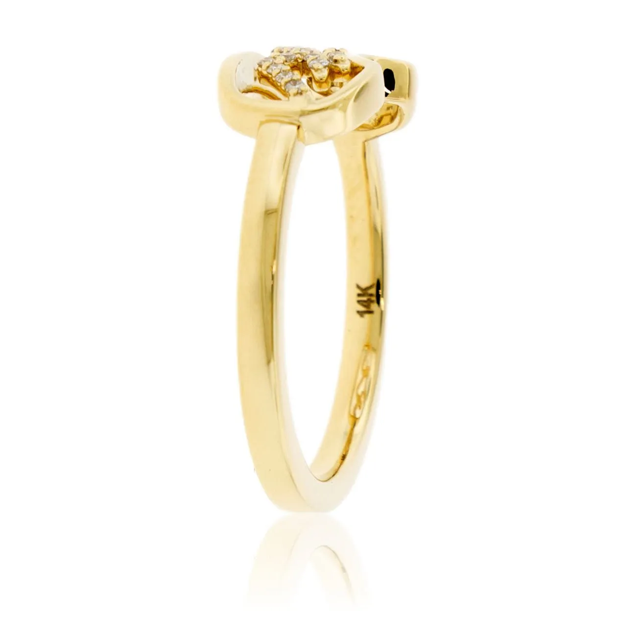 Gold Goggles Ring with Diamond Mountain Ridge