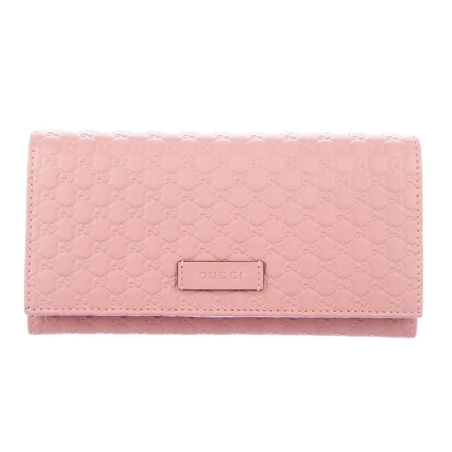 Gucci Microguccissima Continental Wallet in Soft Pink