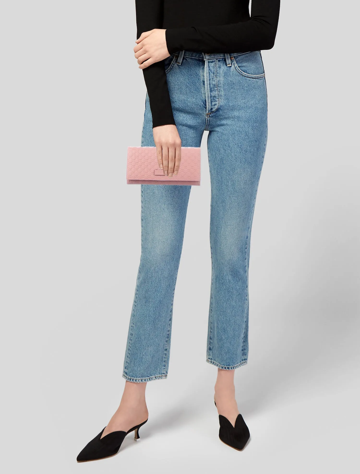 Gucci Microguccissima Continental Wallet in Soft Pink