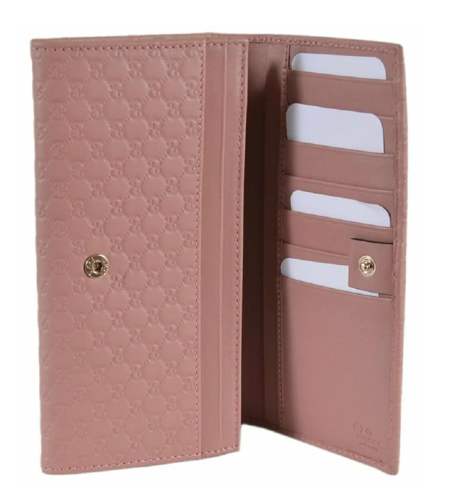 Gucci Microguccissima Continental Wallet in Soft Pink