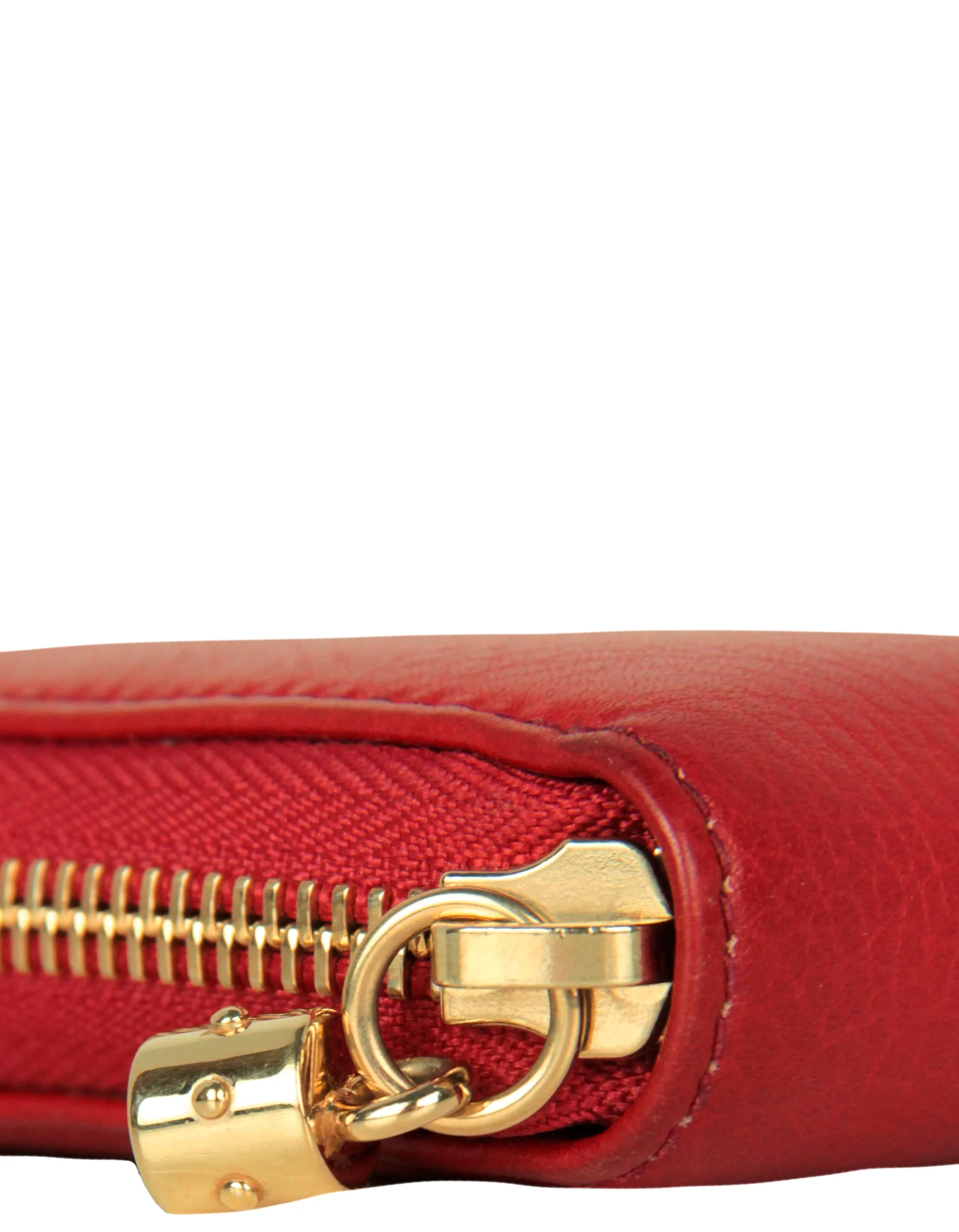 Gucci Red Leather Soho Zippy Wallet