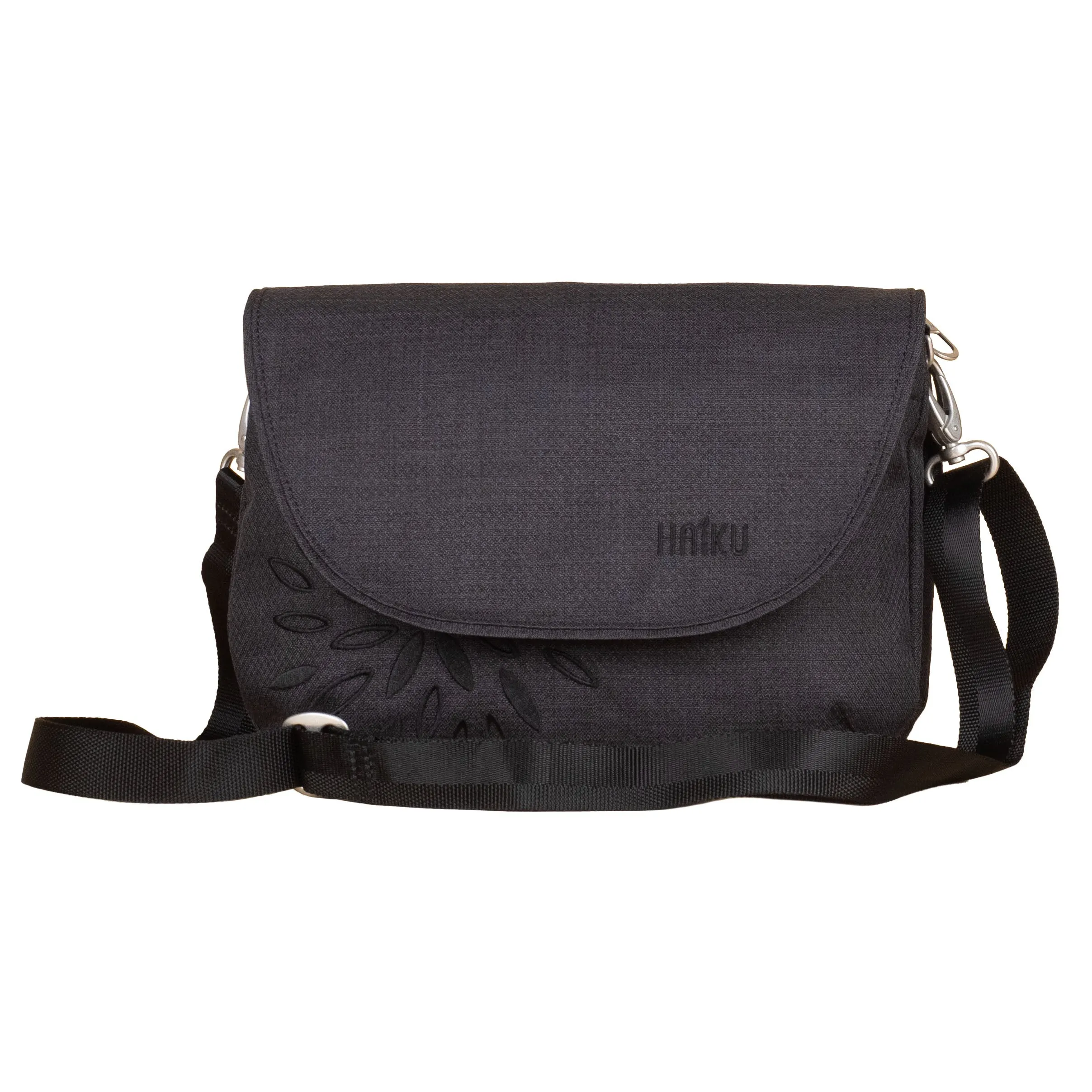 Haiku Bliss Saddle Bag In River Rock Blue, Stone Gray & Black
