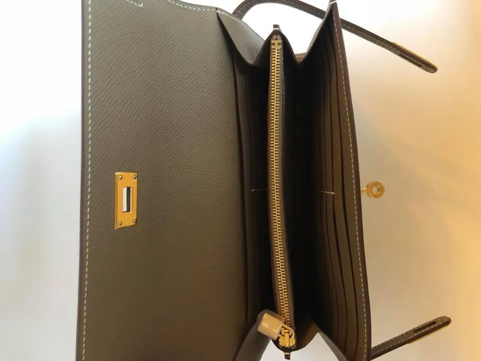 Hermes Etoupe Long Kelly Classic Wallet