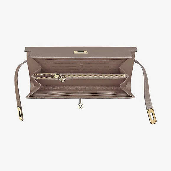 Hermes Etoupe Long Kelly Classic Wallet