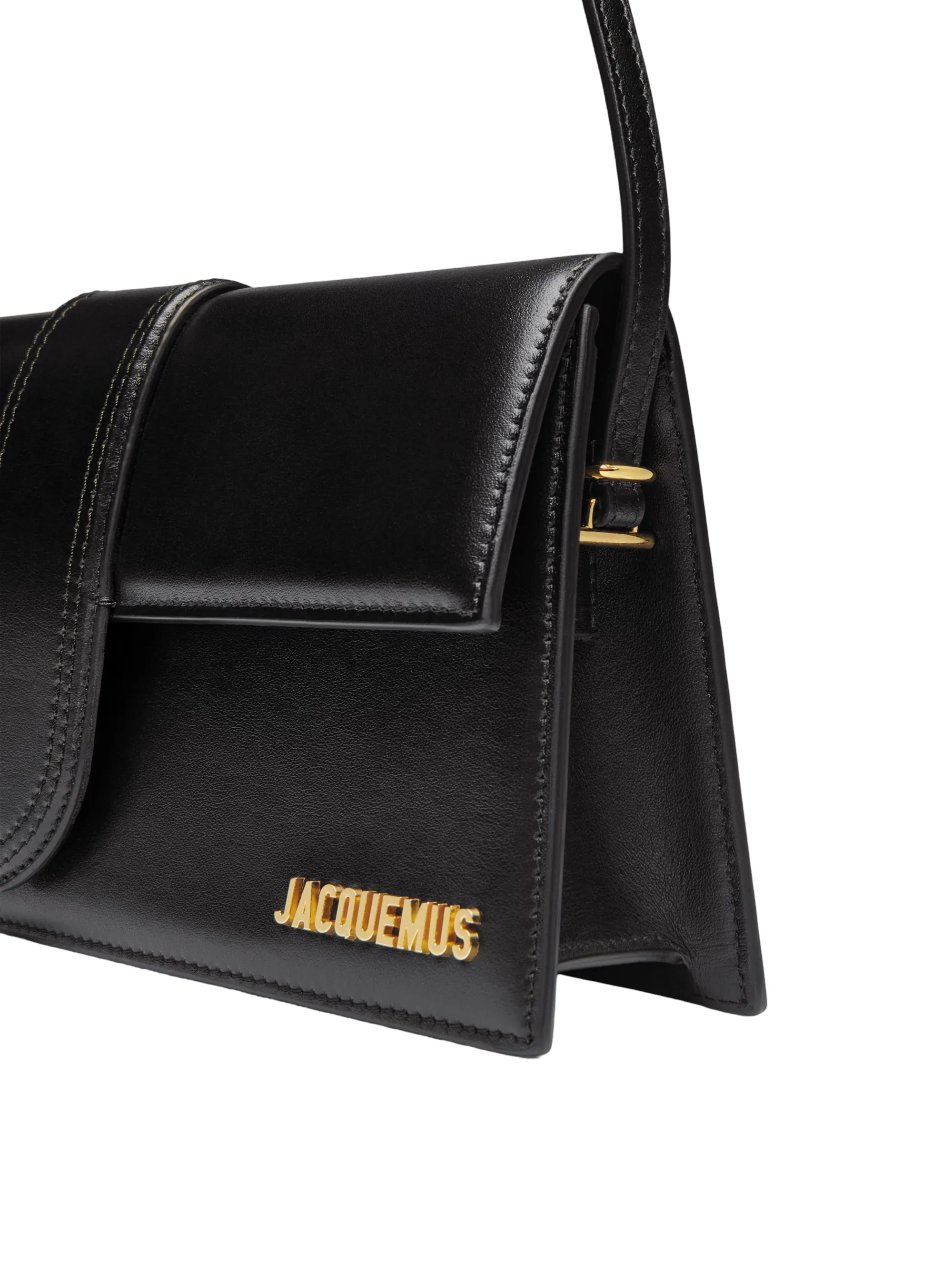 Jacquemus Le Bambino Long Leather Shoulder Bag in Black