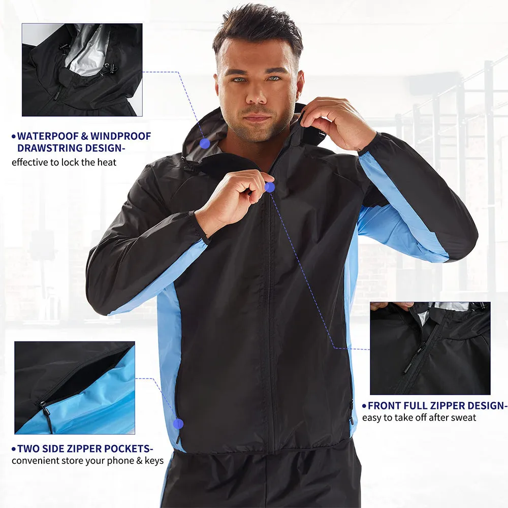 Junlan Men Weight Loss Hot Sauna Workout Splicing Jacket