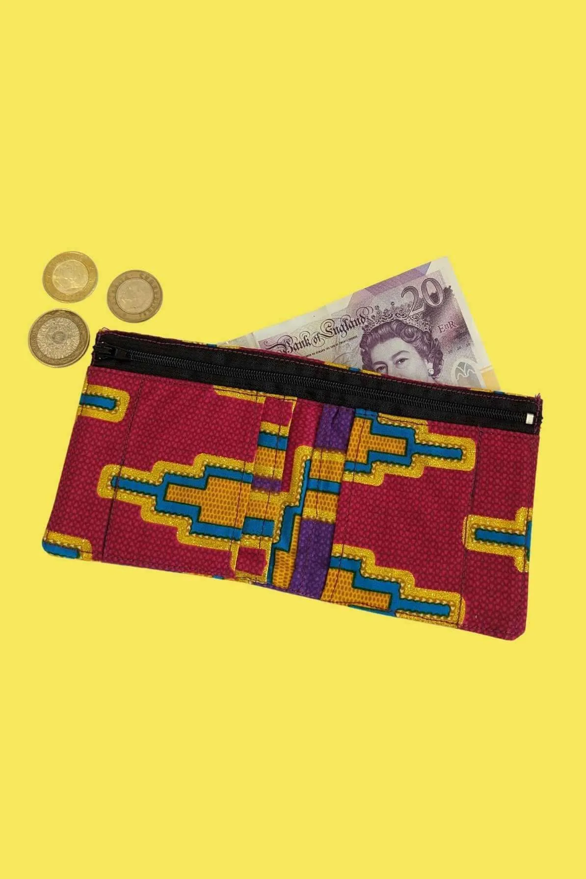 Kente Gold African Print Fabric Wallet