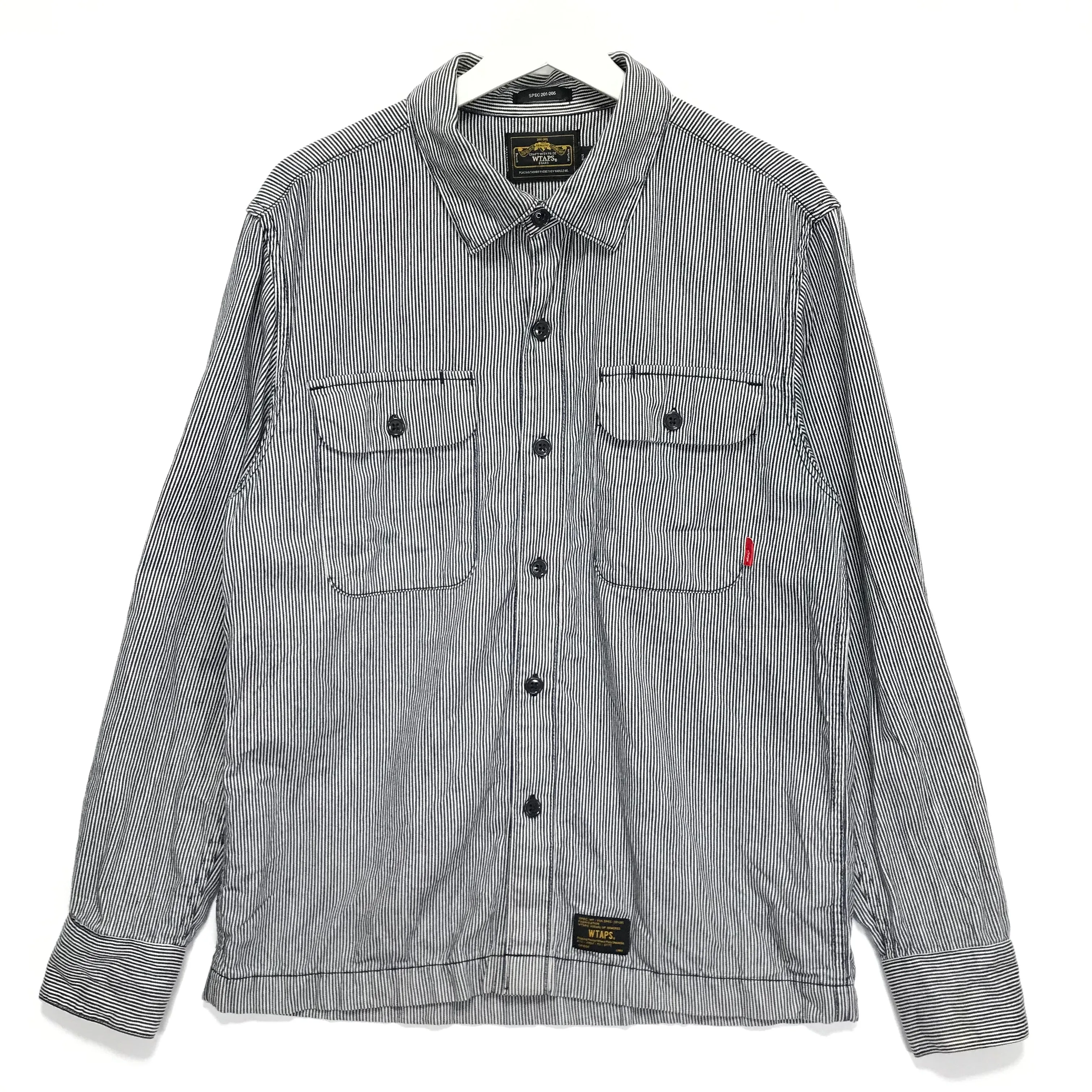 [L] WTAPS Vatos 03 Hickory Stripe L/S Shirt