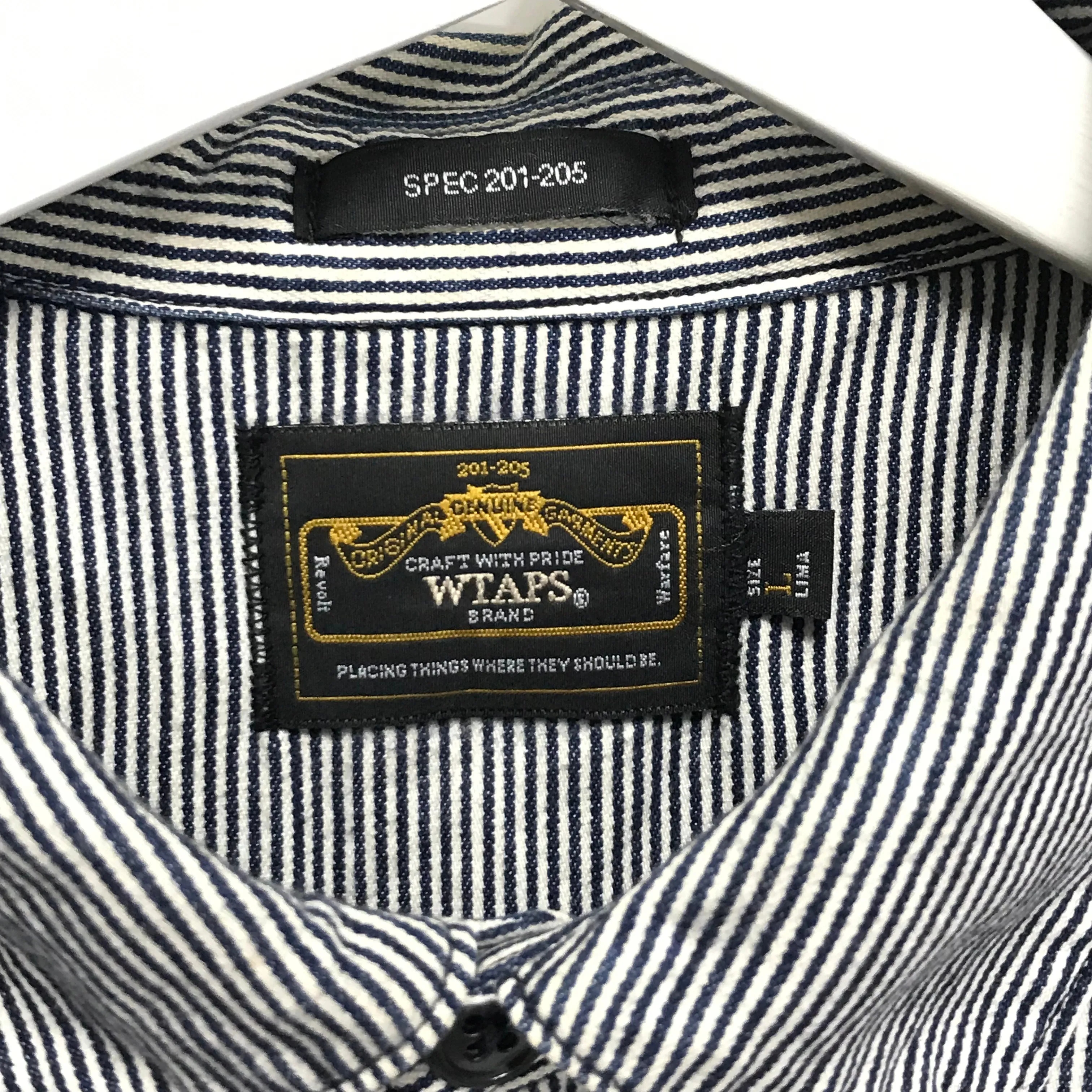 [L] WTAPS Vatos 03 Hickory Stripe L/S Shirt
