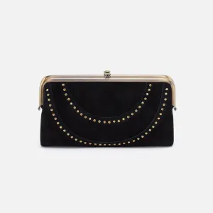 Lauren Clutch Wallet- Suede Black
