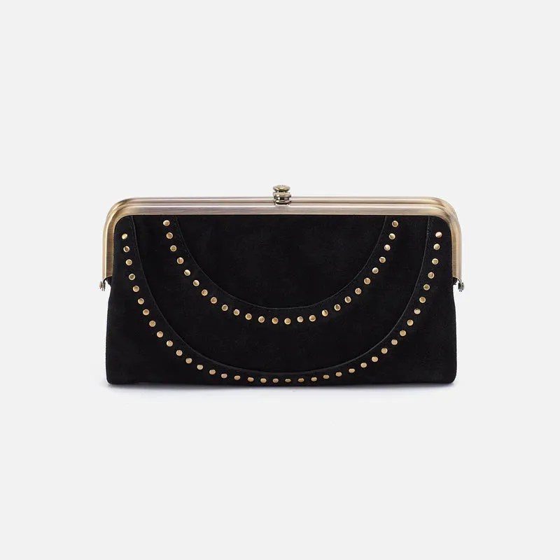 Lauren Clutch Wallet- Suede Black