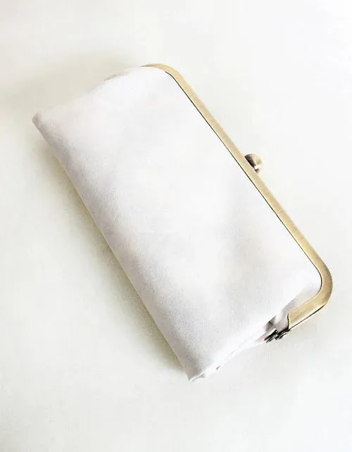 Lenox Lock Clutch Pearl White