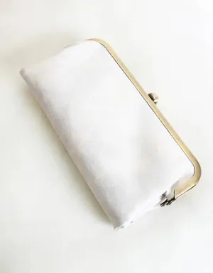 Lenox Lock Clutch Pearl White