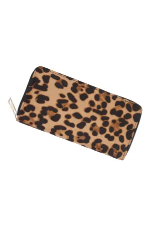 LEOPARD PRINT ZIPPER WALLET
