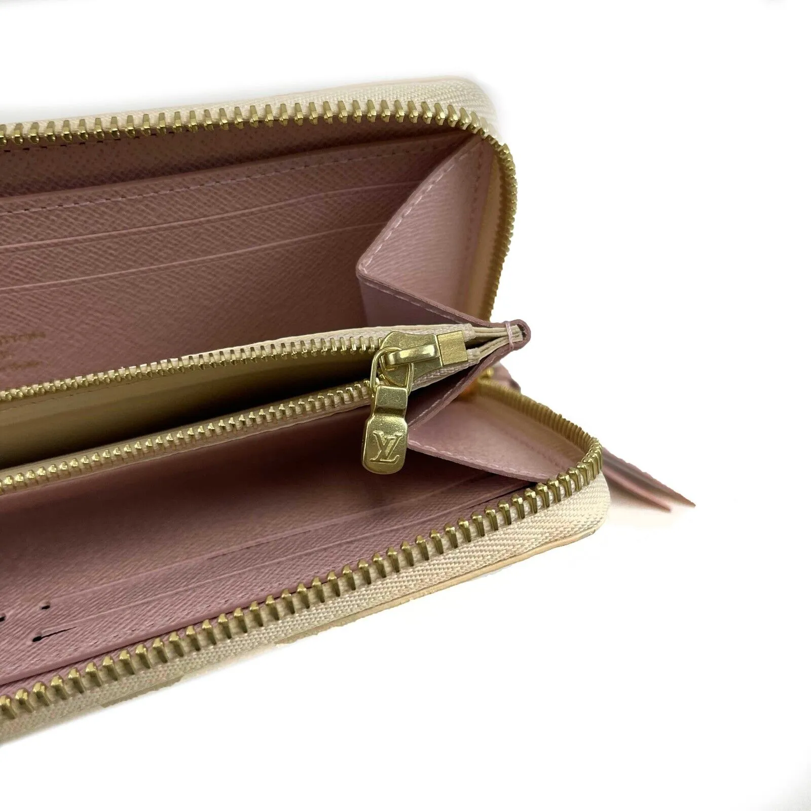 Louis Vuitton Clemence Wallet Damier Azur NEW Rose Ballerine