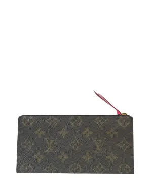 Louis Vuitton Monogram/ Fuchsia Felicie Chain Wallet Zippered Insert