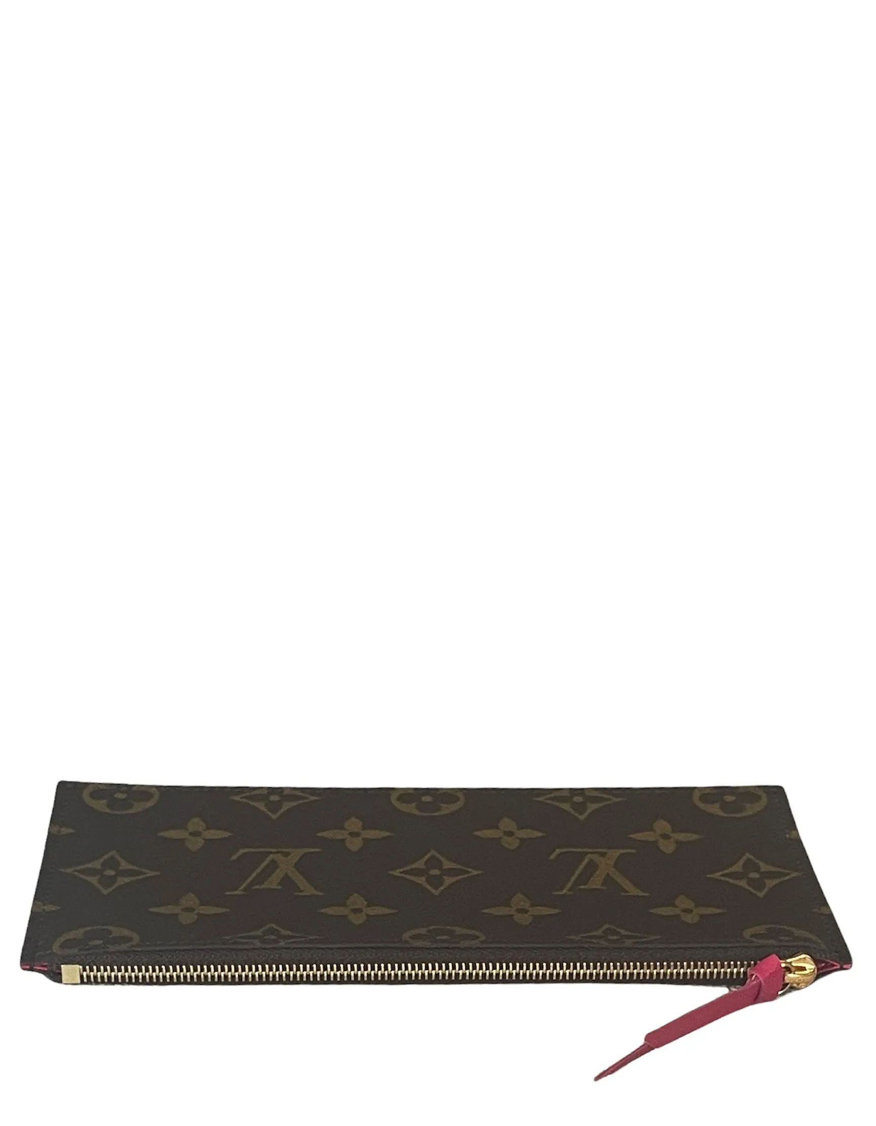Louis Vuitton Monogram/ Fuchsia Felicie Chain Wallet Zippered Insert