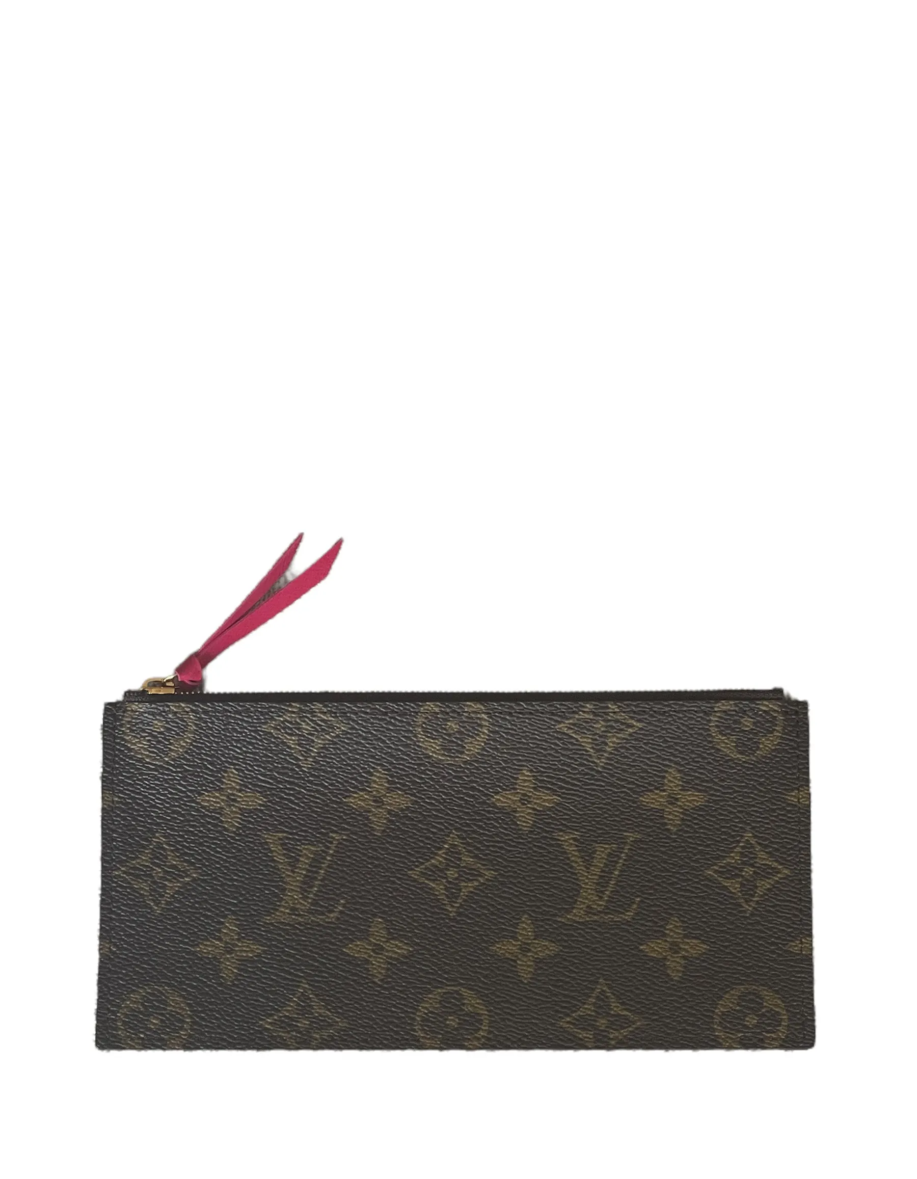 Louis Vuitton Monogram/ Fuchsia Felicie Chain Wallet Zippered Insert