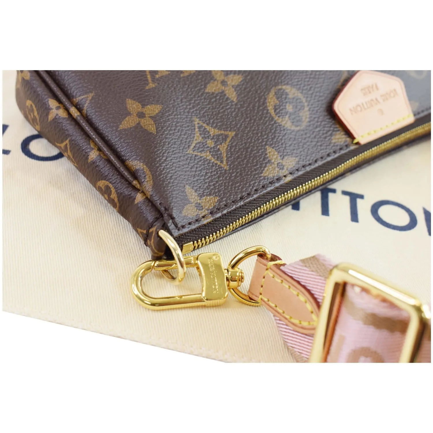 LOUIS VUITTON Multi Pochette Accessories Monogram Canvas Shoulder Bag Pink