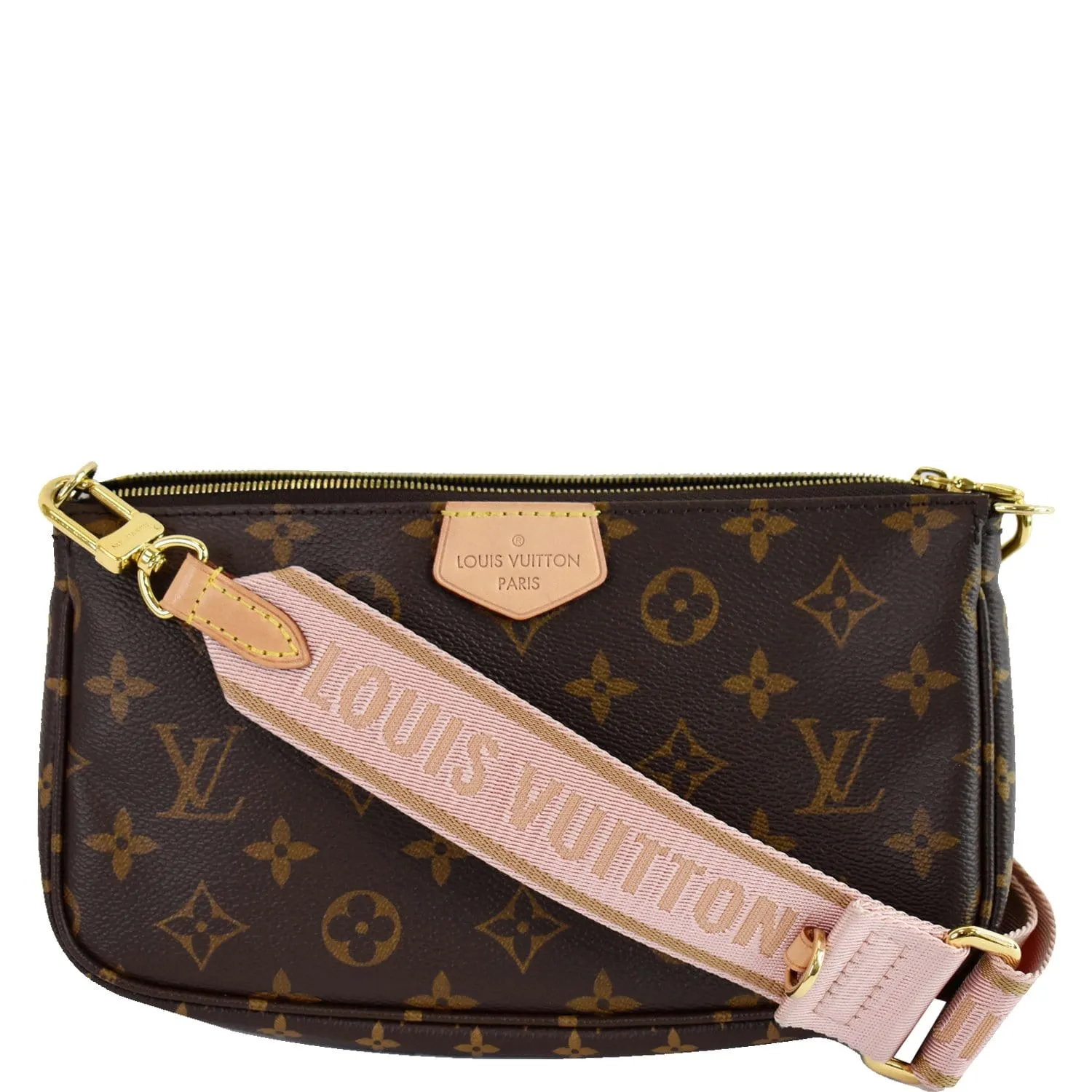 LOUIS VUITTON Multi Pochette Accessories Monogram Canvas Shoulder Bag Pink
