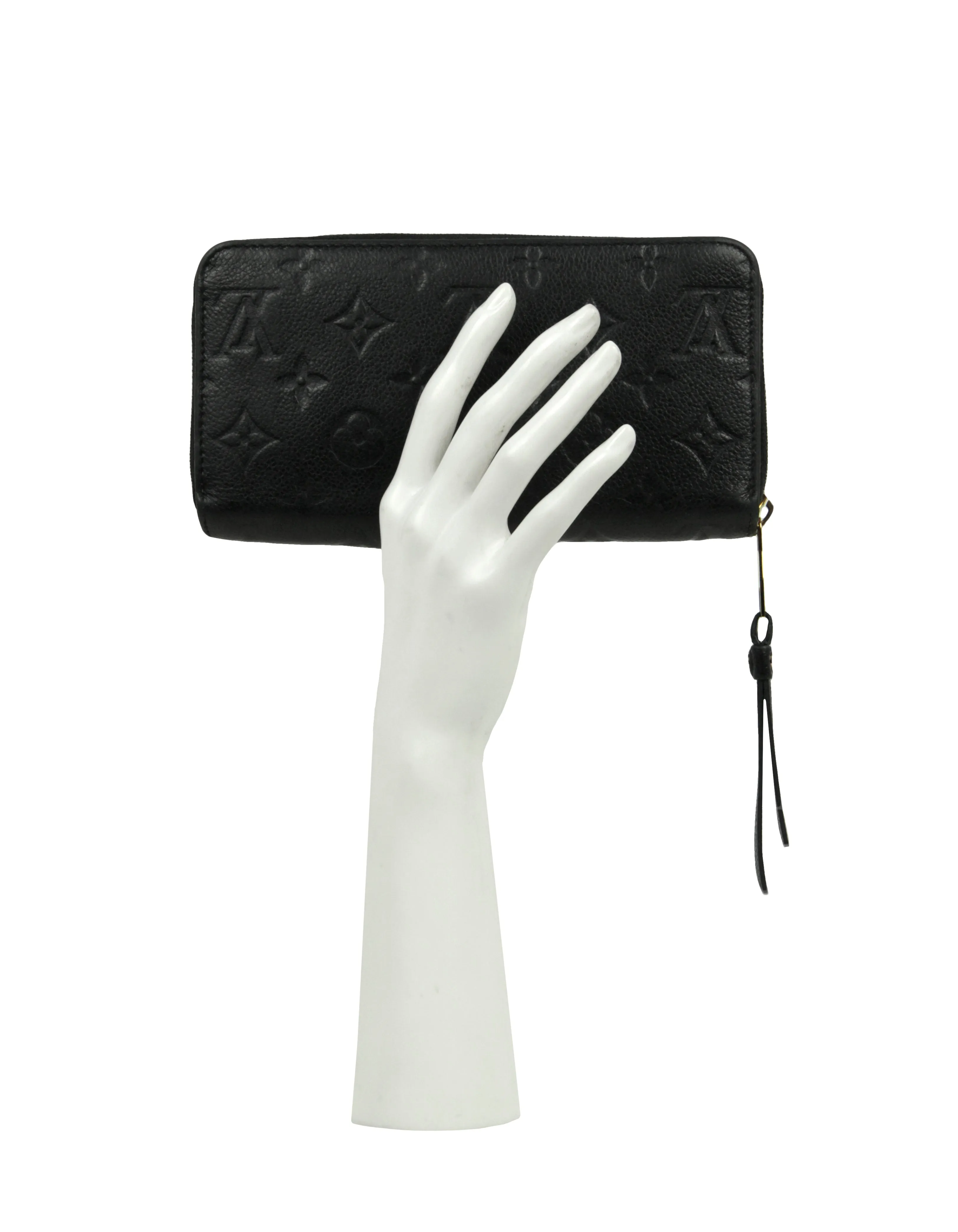 Louis Vuitton Noir Black Monogram Empreinte Zippy Wallet