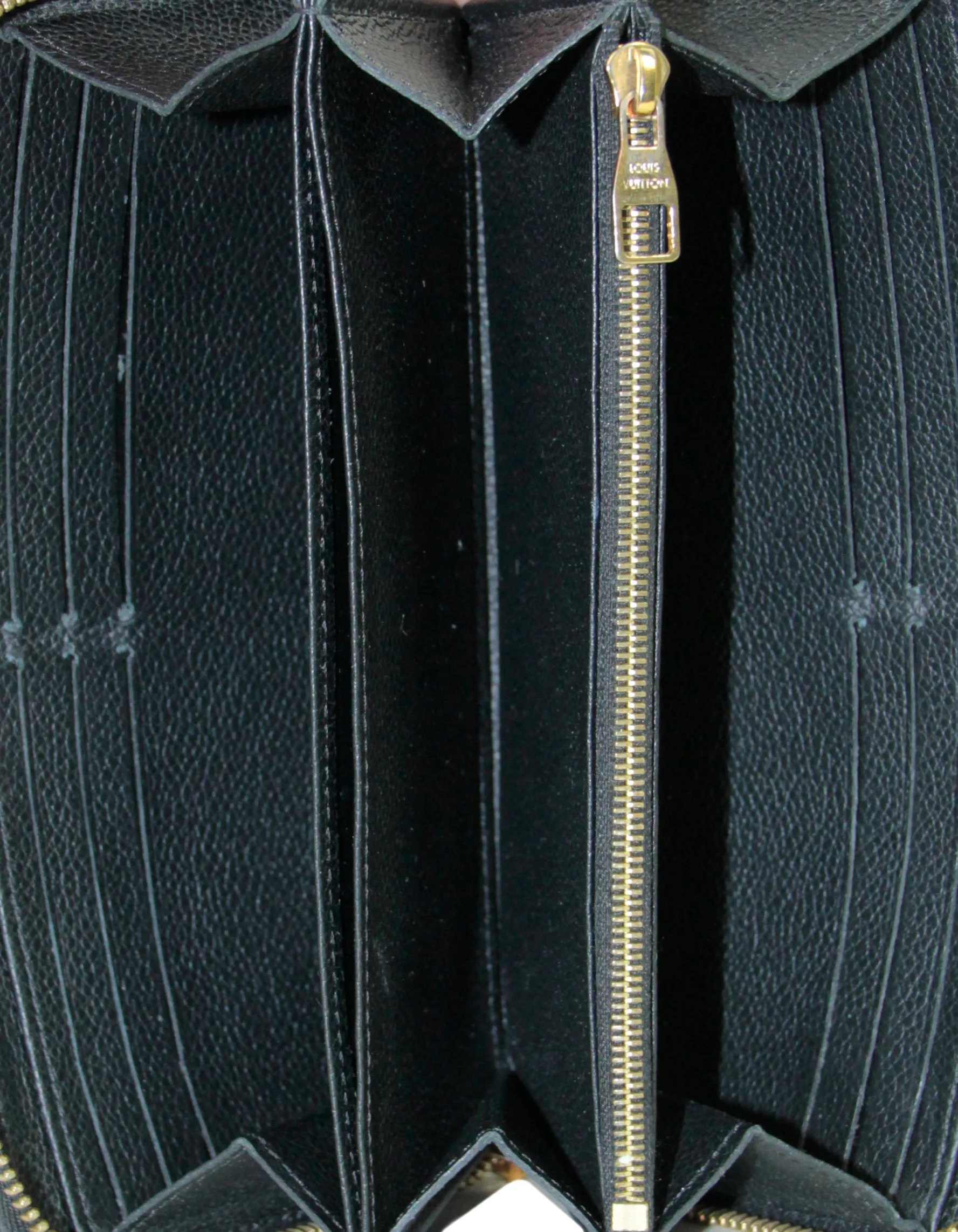 Louis Vuitton Noir Black Monogram Empreinte Zippy Wallet