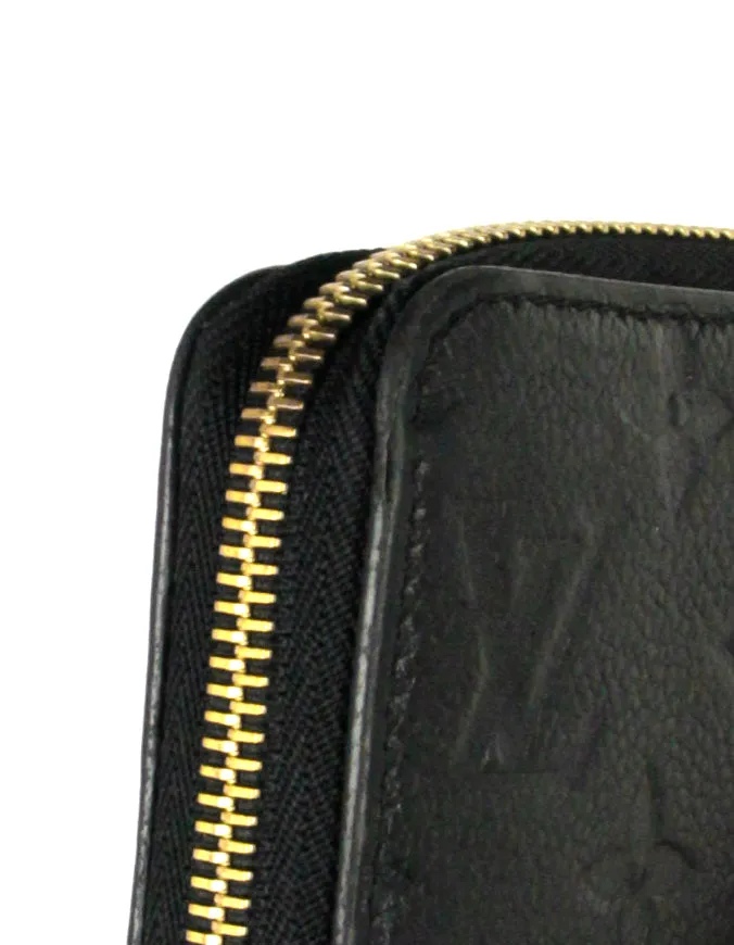 Louis Vuitton Noir Black Monogram Empreinte Zippy Wallet