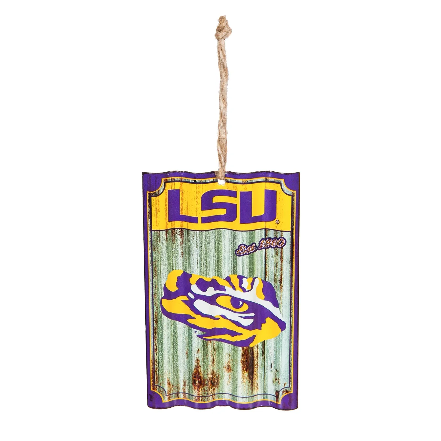Louisiana State University, Metal Corrugate Ornament,3ot921mc