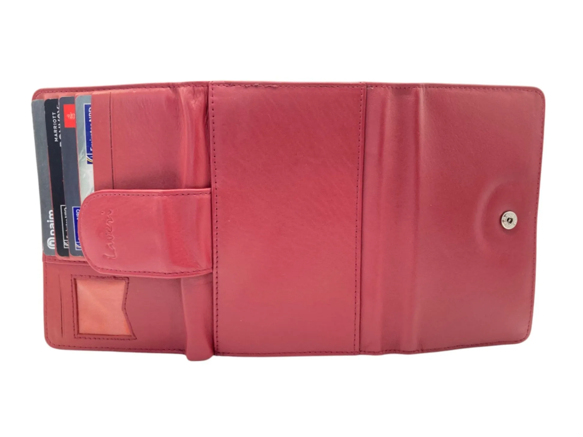 Medium Size Ladies Wallet, Maximum Cards & Coins Trifold Wallet # 1077