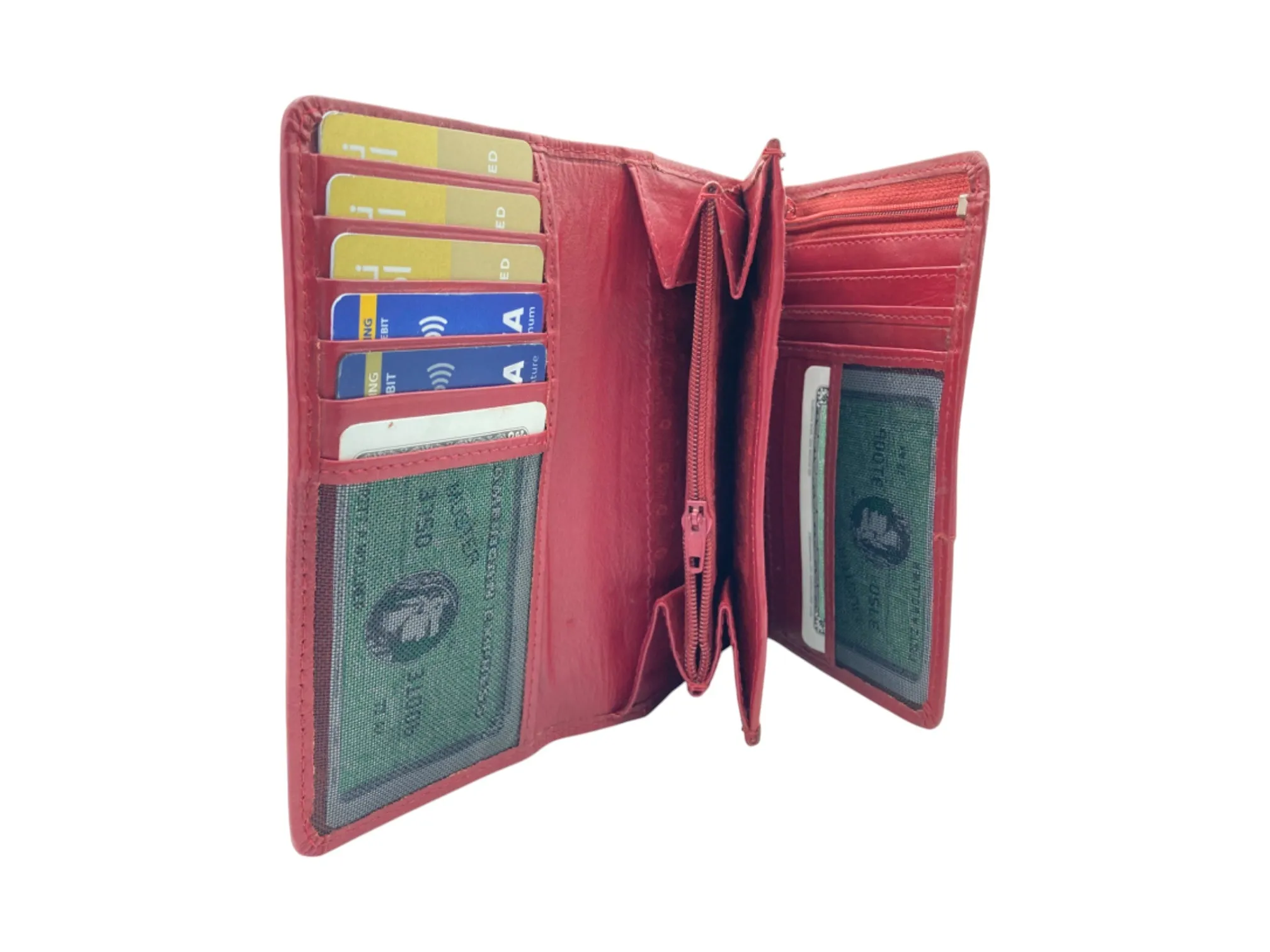 Medium Size Ladies Wallet, Maximum Cards & Coins Trifold Wallet # 1077