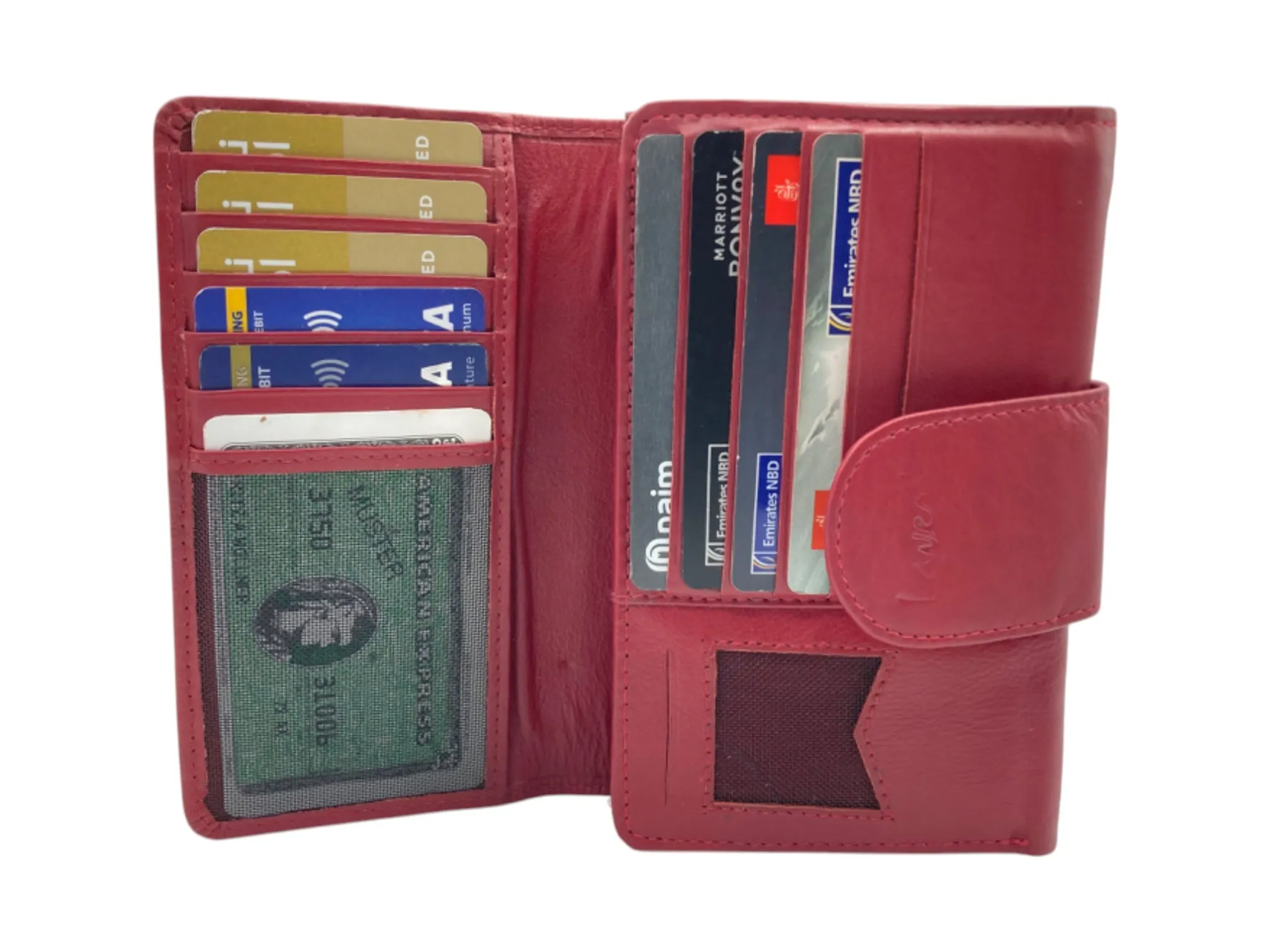 Medium Size Ladies Wallet, Maximum Cards & Coins Trifold Wallet # 1077