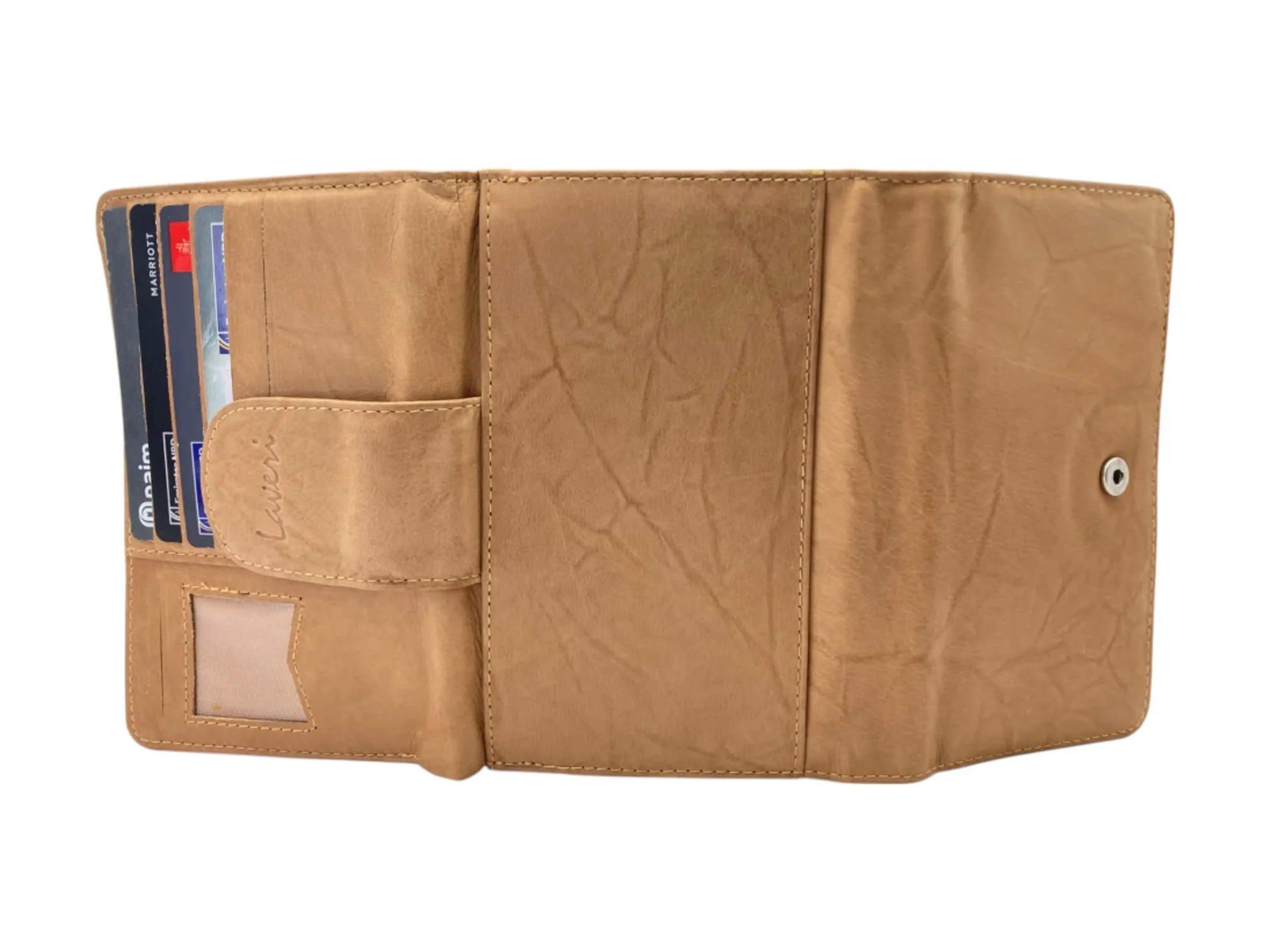 Medium Size Ladies Wallet, Maximum Cards & Coins Trifold Wallet # 1077