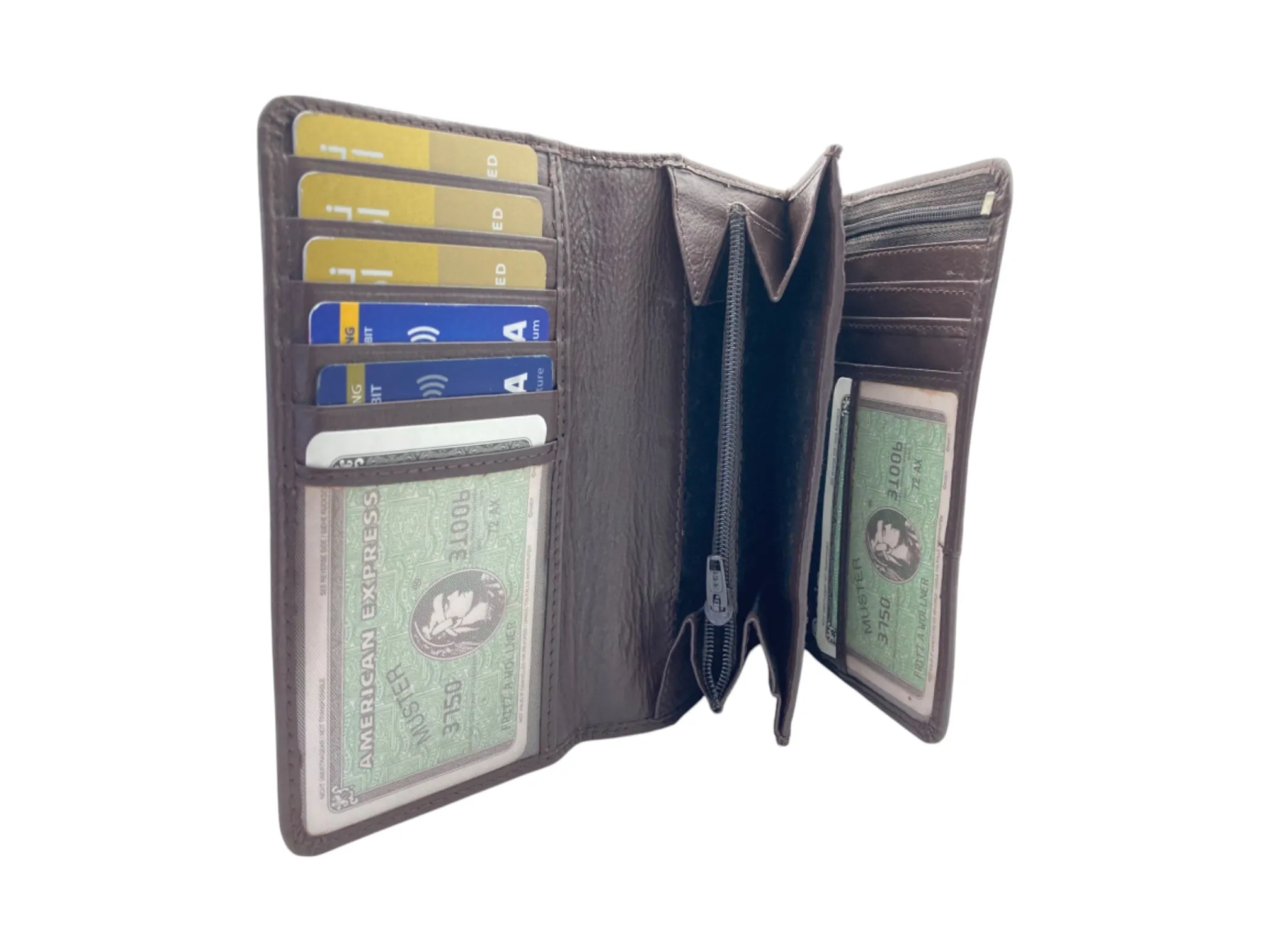 Medium Size Ladies Wallet, Maximum Cards & Coins Trifold Wallet # 1077