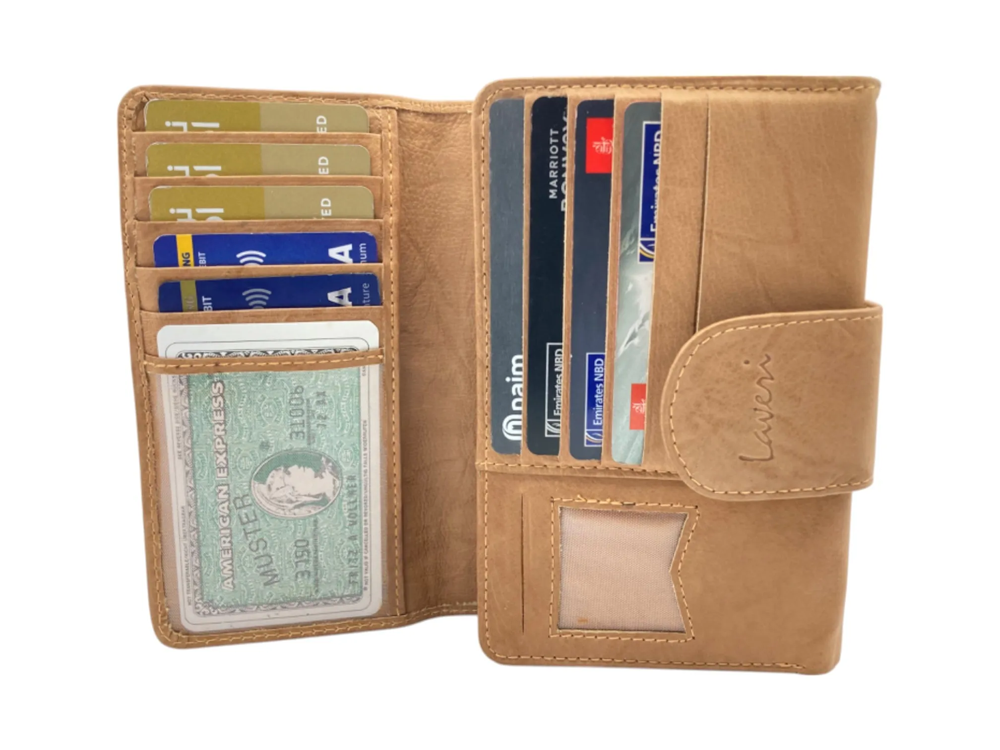 Medium Size Ladies Wallet, Maximum Cards & Coins Trifold Wallet # 1077