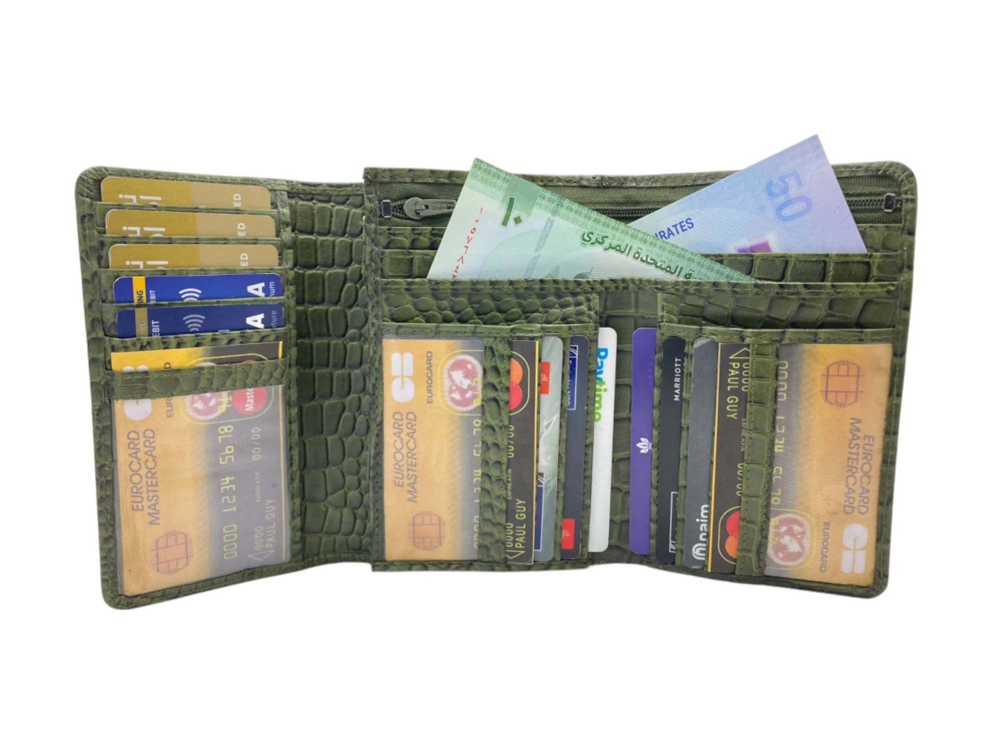 Medium Size Ladies Wallet, Maximum Cards & Coins Trifold Wallet # 1077