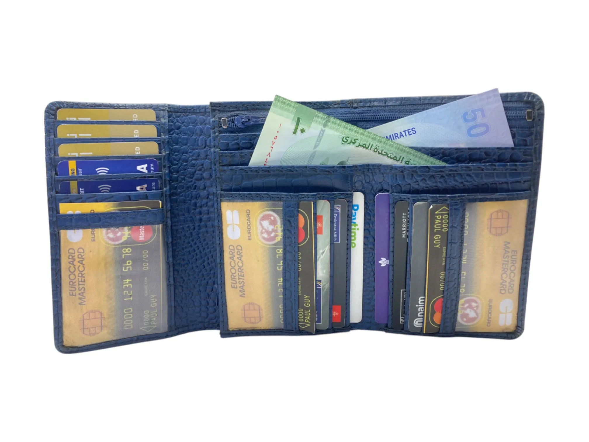 Medium Size Ladies Wallet, Maximum Cards & Coins Trifold Wallet # 1077