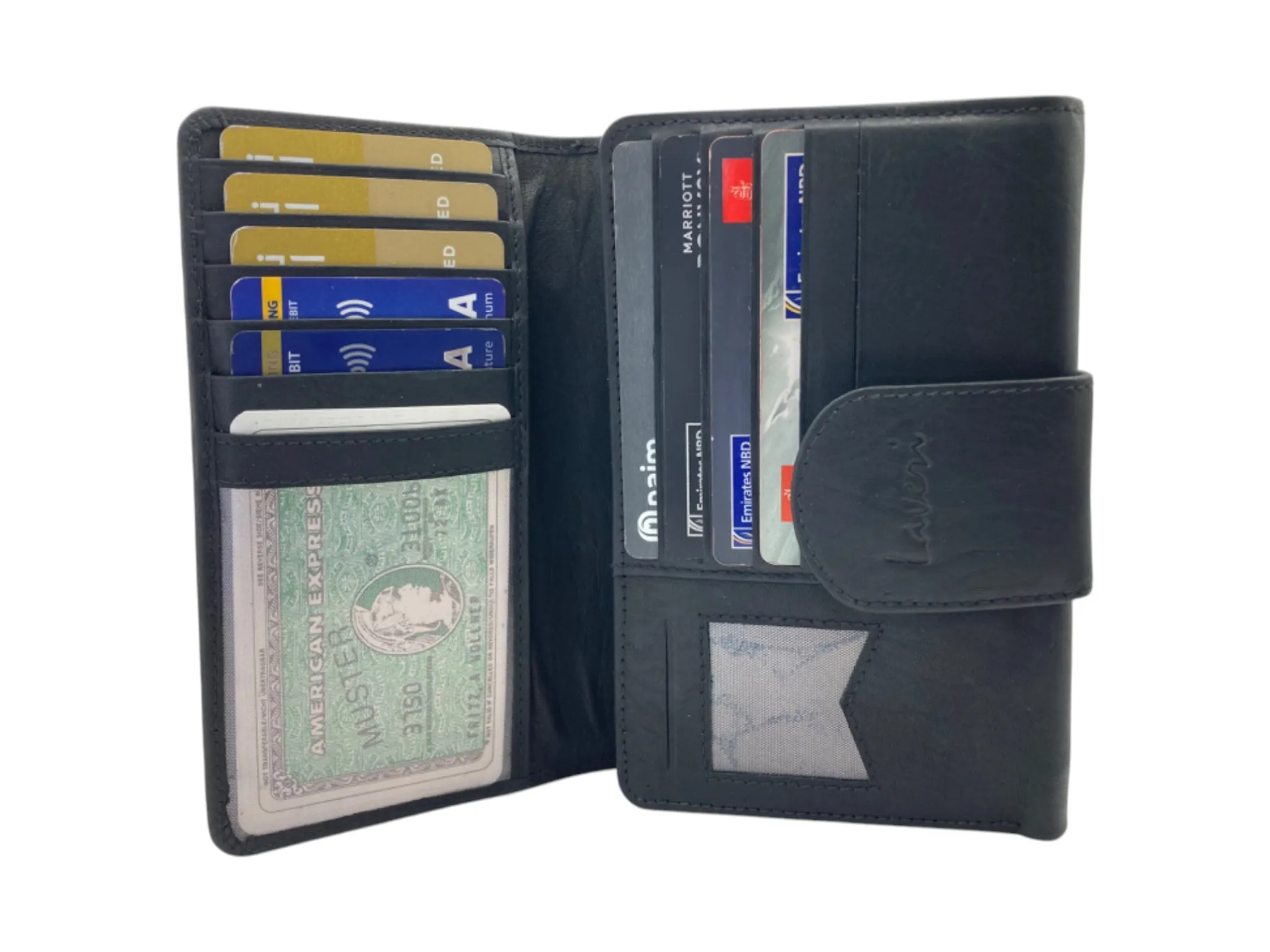 Medium Size Ladies Wallet, Maximum Cards & Coins Trifold Wallet # 1077