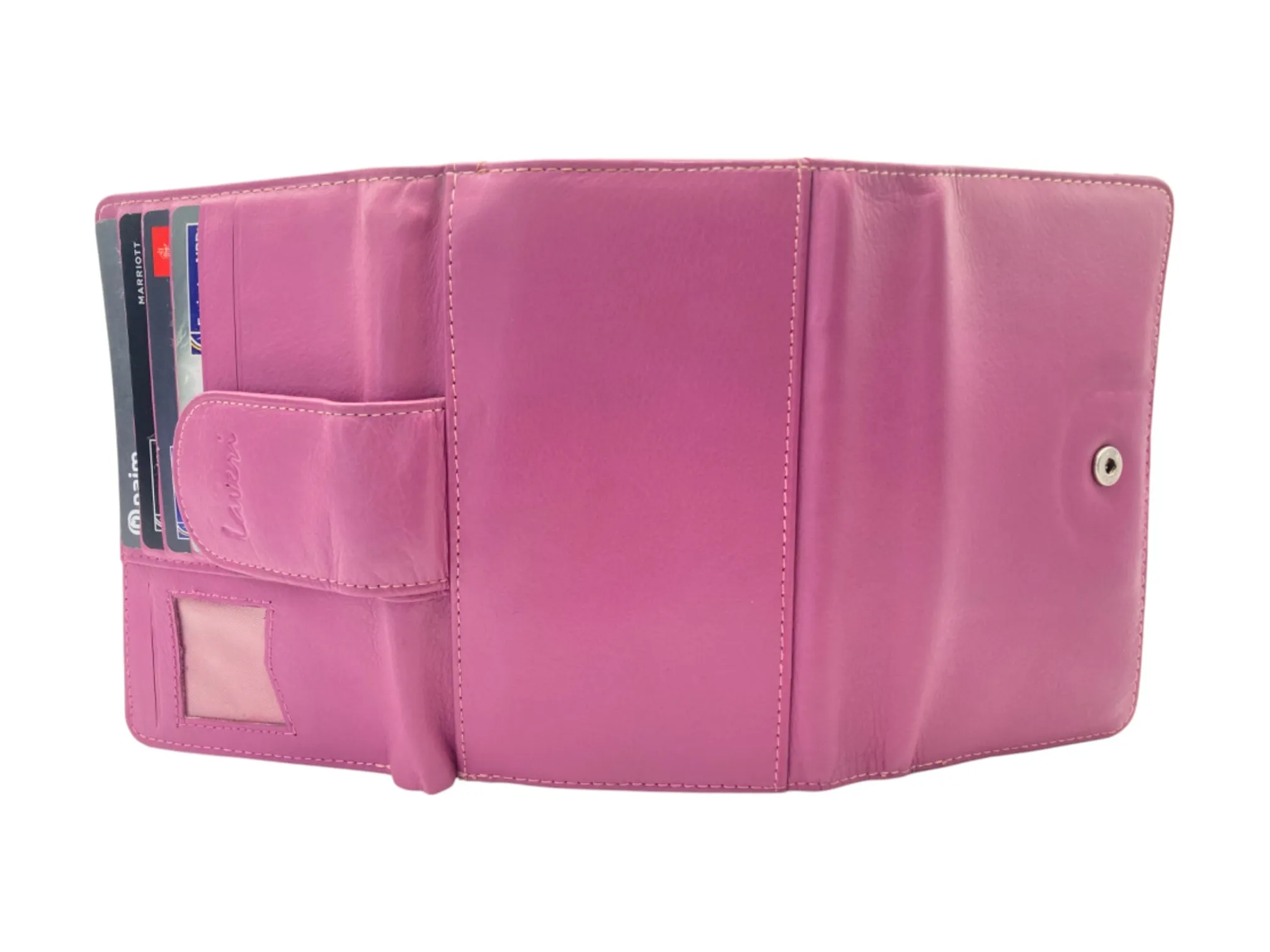 Medium Size Ladies Wallet, Maximum Cards & Coins Trifold Wallet # 1077
