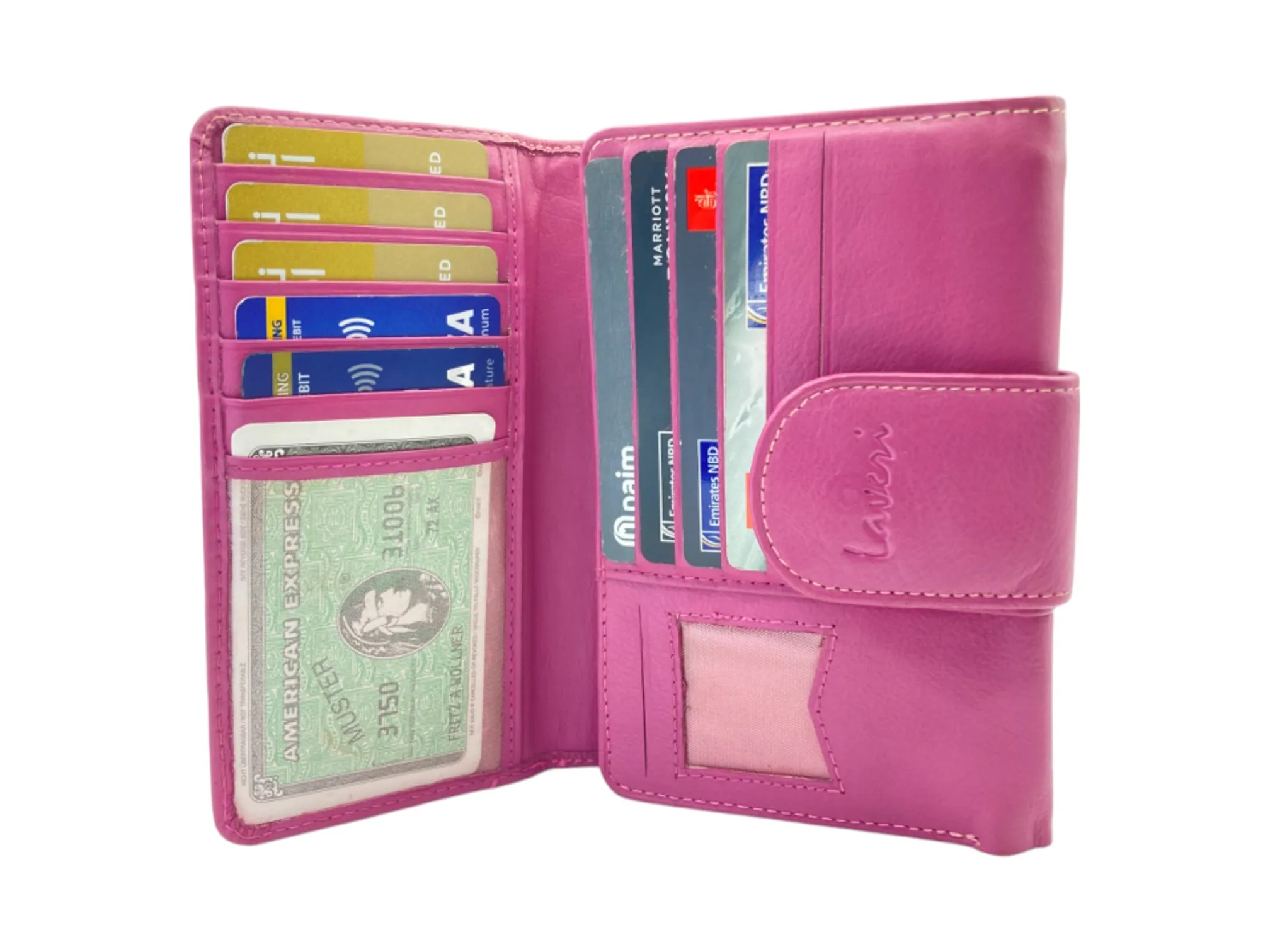 Medium Size Ladies Wallet, Maximum Cards & Coins Trifold Wallet # 1077