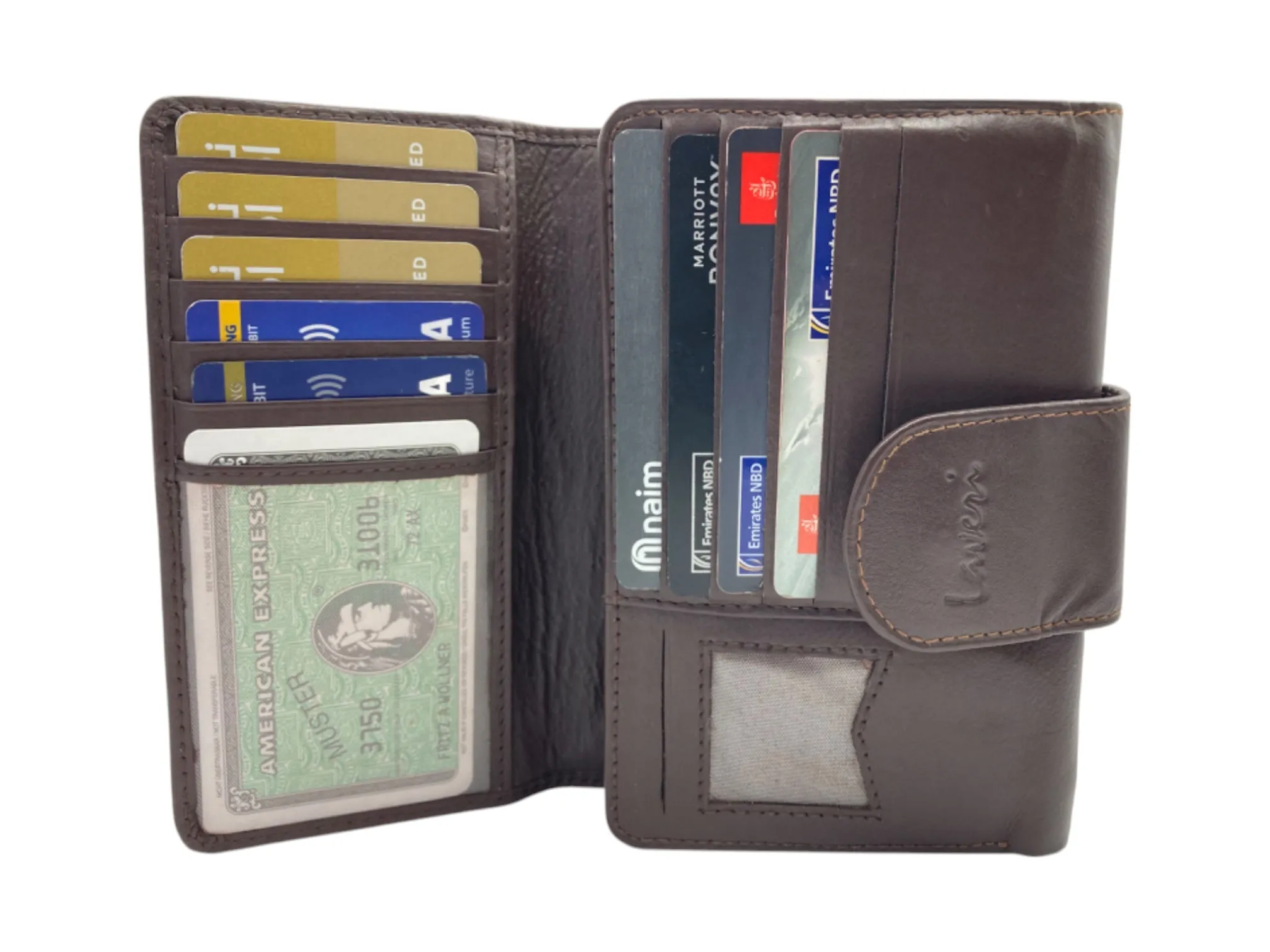 Medium Size Ladies Wallet, Maximum Cards & Coins Trifold Wallet # 1077
