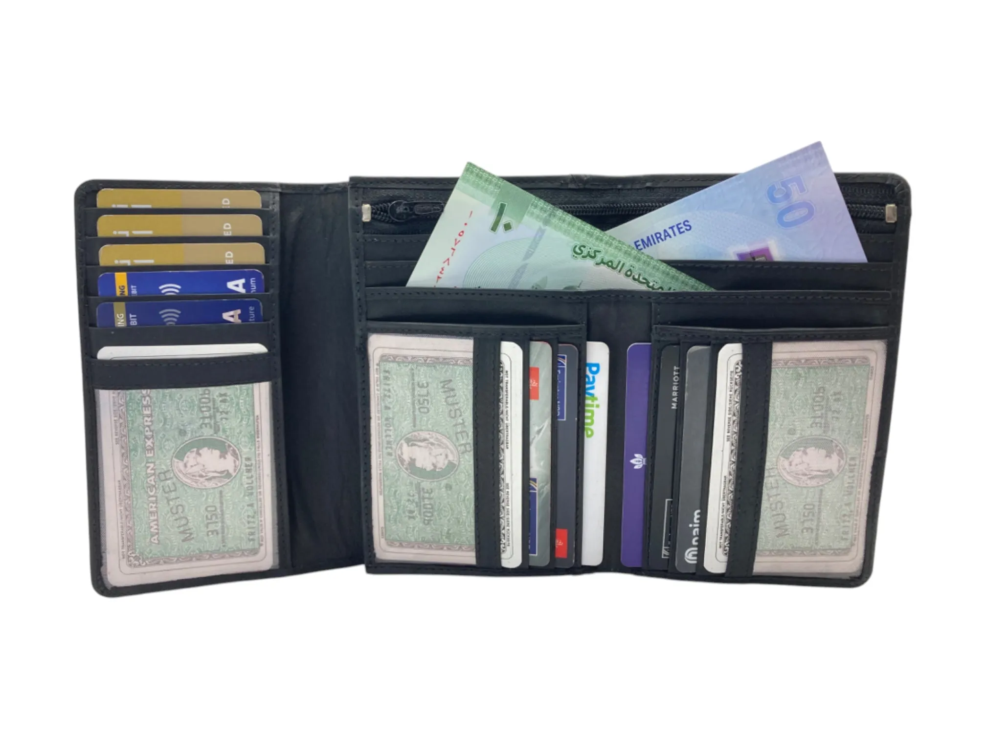Medium Size Ladies Wallet, Maximum Cards & Coins Trifold Wallet # 1077