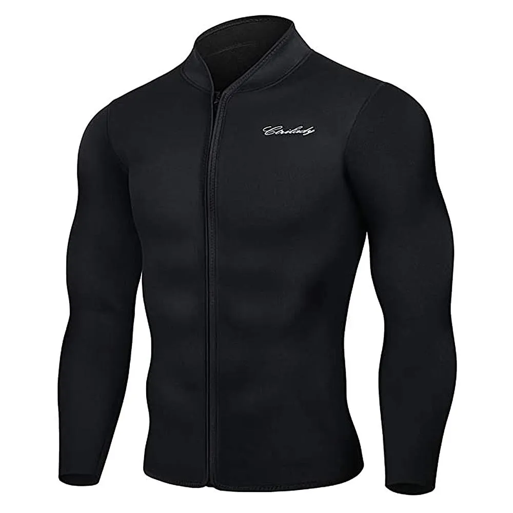 Men's Best Neoprene Wetsuit Jacket with Front Zipper Long Sleeves