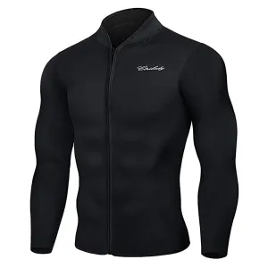 Men's Best Neoprene Wetsuit Jacket with Front Zipper Long Sleeves