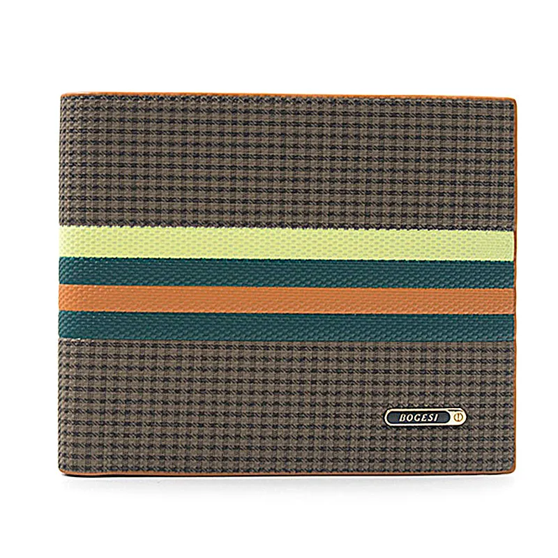 Men's  Leather Striped Wallet