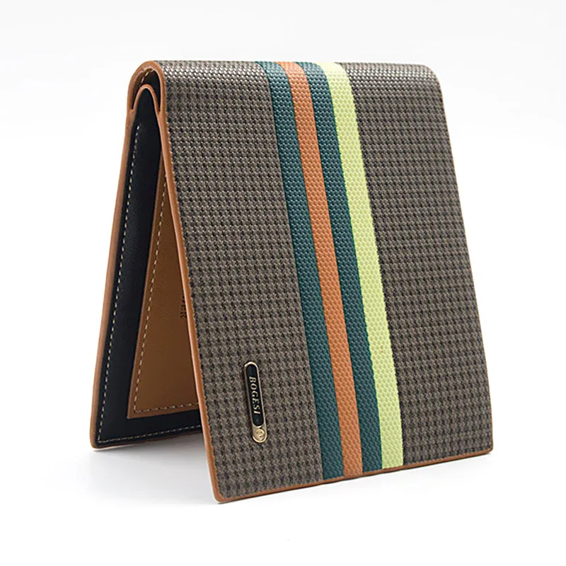 Men's  Leather Striped Wallet
