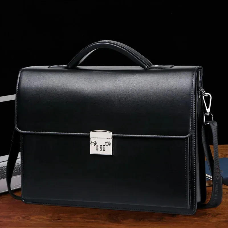 Men's PU Leather Laptop Handbag