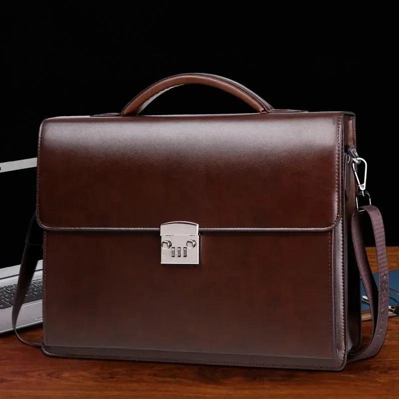 Men's PU Leather Laptop Handbag