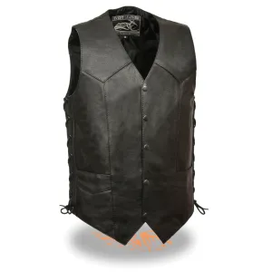 Men's Side Lace Biker Vest w/ Gun Pocket Tall
